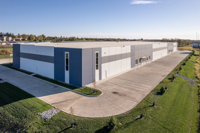 aerial view of industrial building